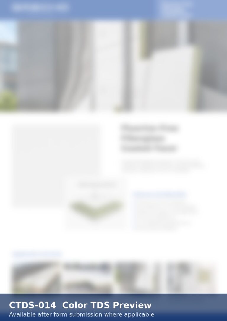 Blurred preview of GRECHO Color TDS for Fluorine-Free Fiberglass Coated Facer.