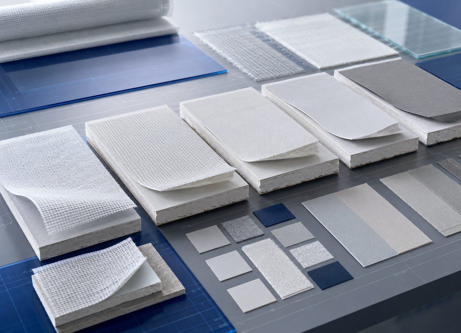Gypsum board facer material direction options for review