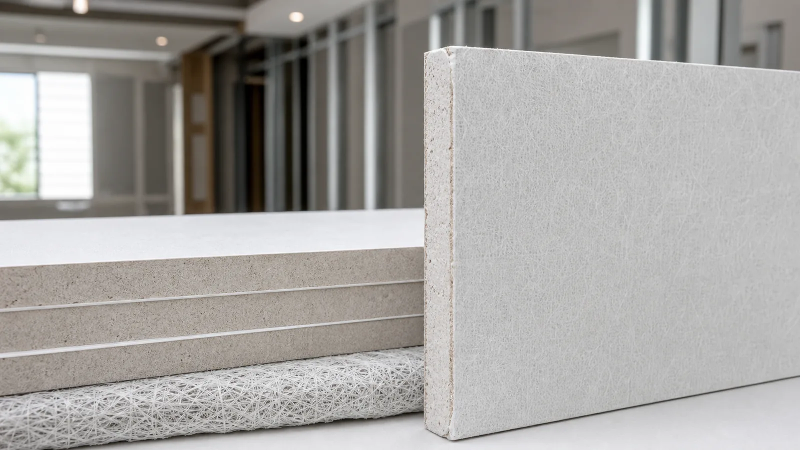 Glass facing route sample shown with gypsum board application review context.