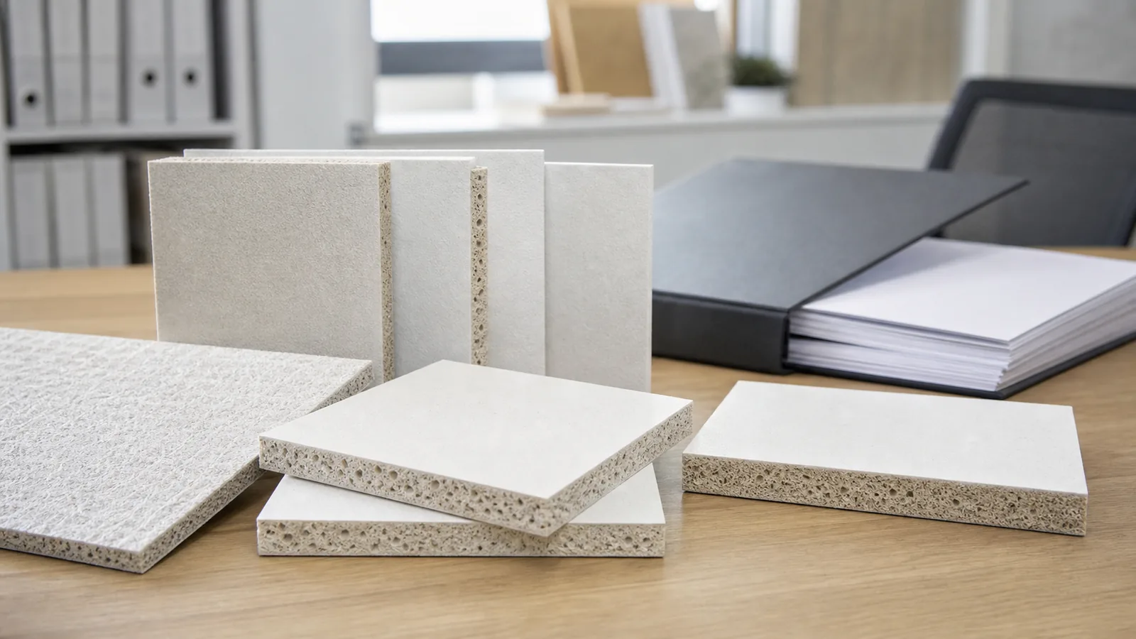 Gypsum board facer sample reviewed for surface finish and documentation questions.