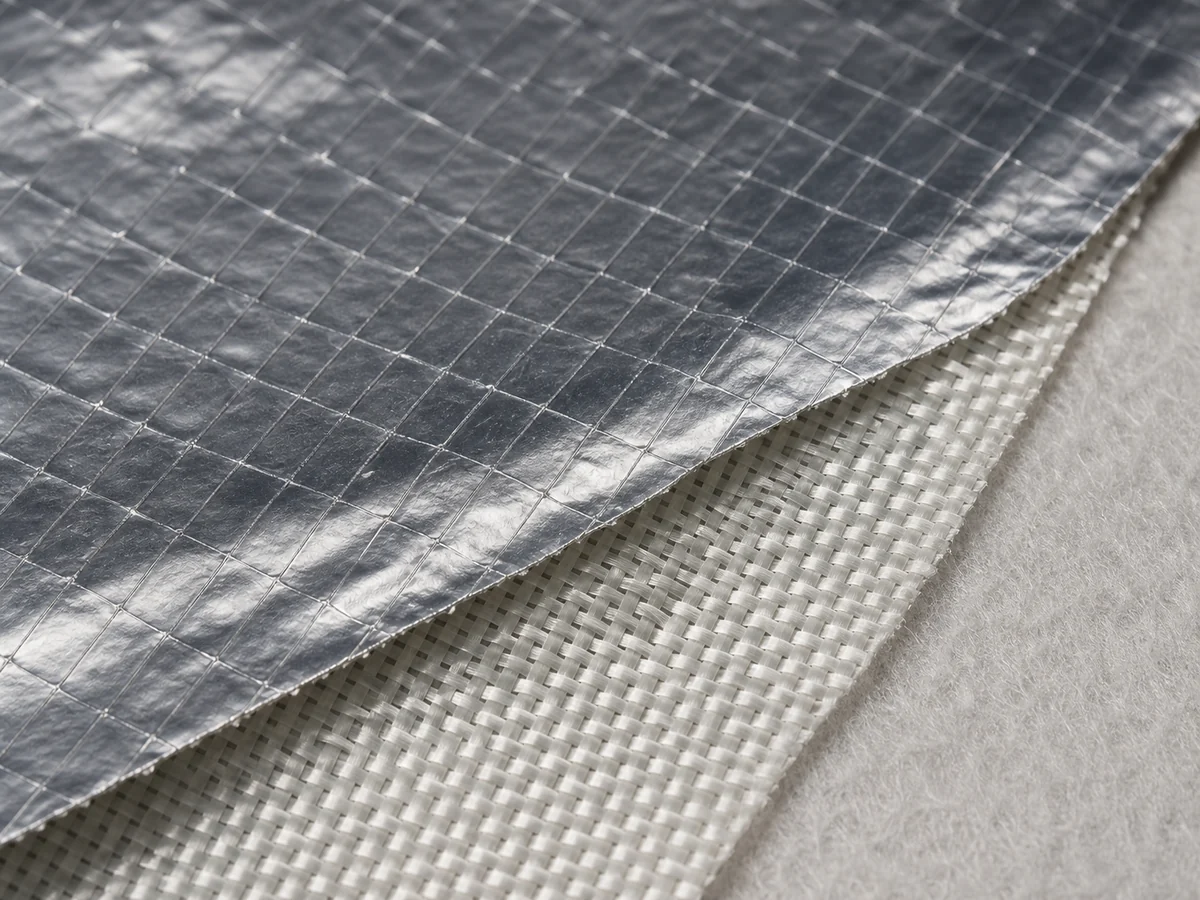 Close view of the Foil and Foil-Composite Insulation Facers surface texture.