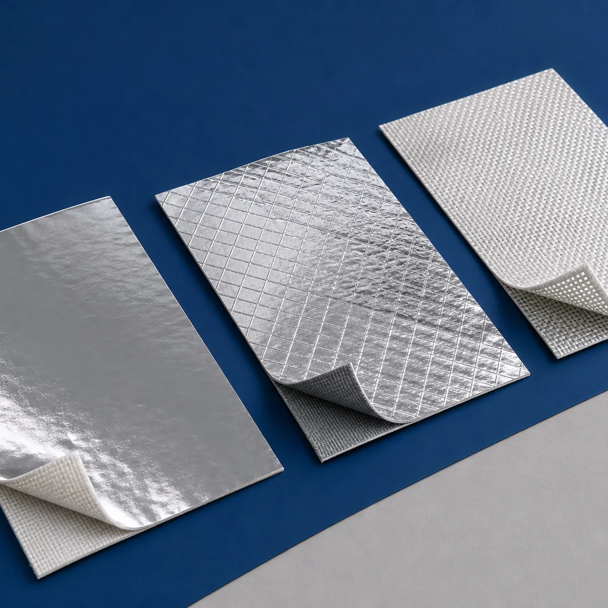 Foil and Foil-Composite Insulation Facers material surface shown in a studio product view.