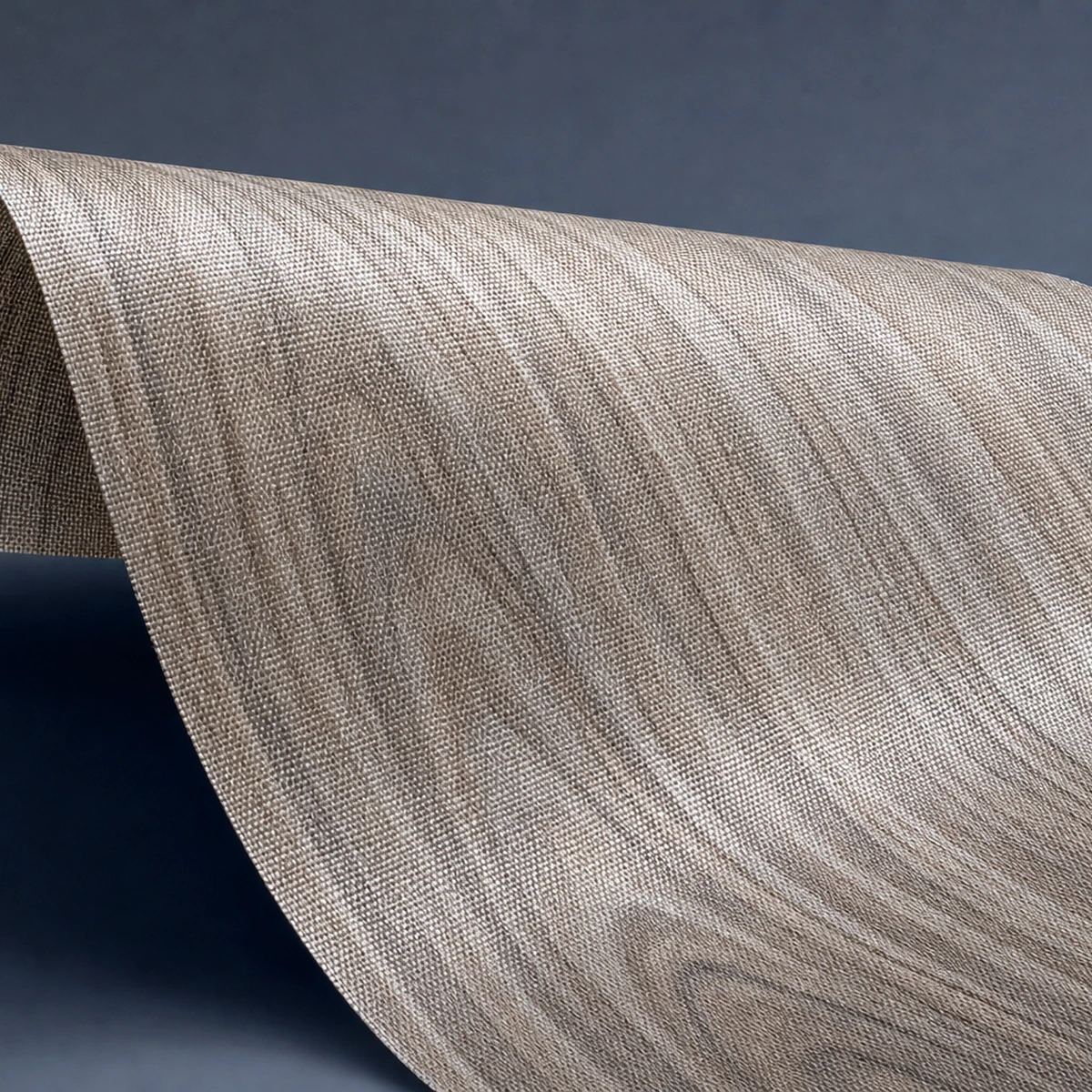 Wood-Look Fiberglass Fabric Acoustic Facing material surface shown in a studio product view.