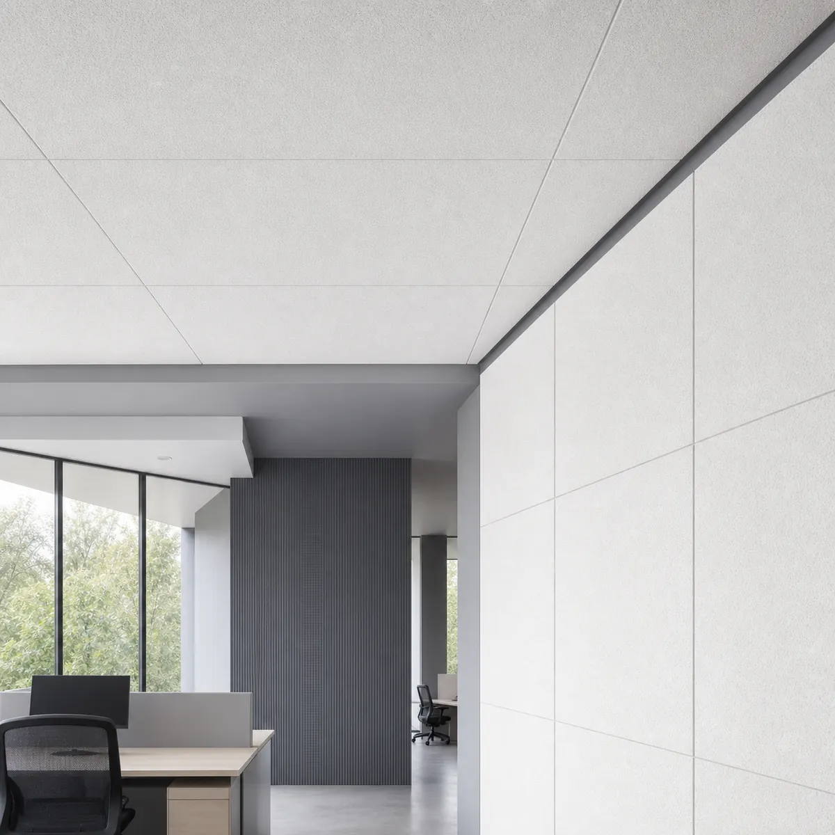 Application image for Cleanable White & Dotted Acoustic Facing.