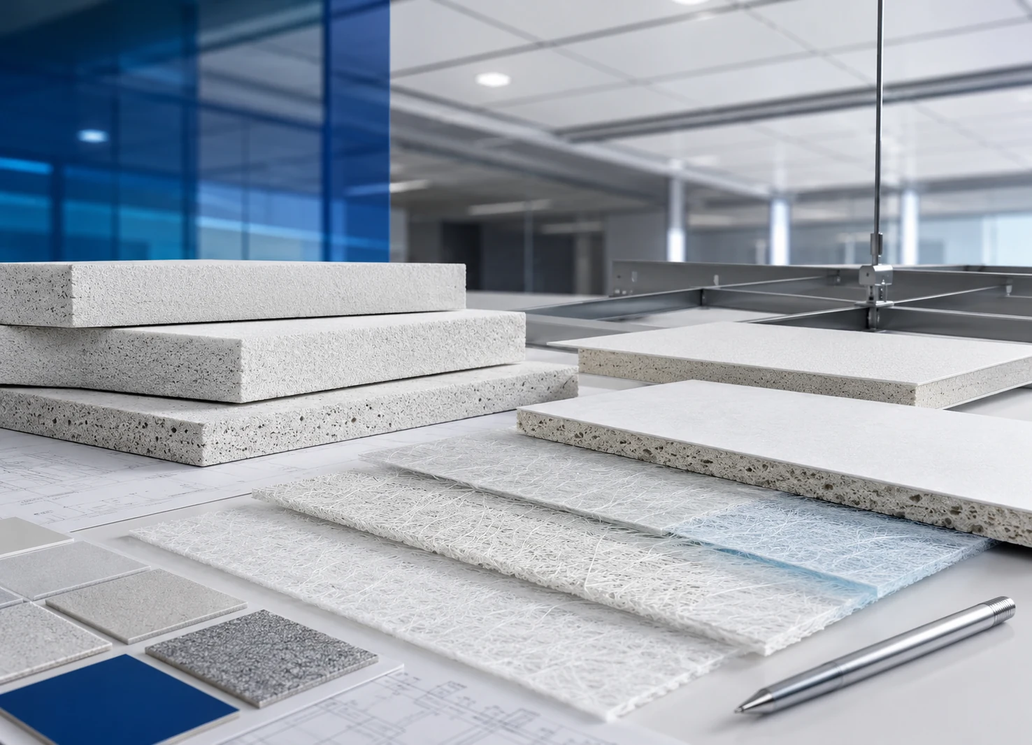 Acoustic ceiling tile surface review visual