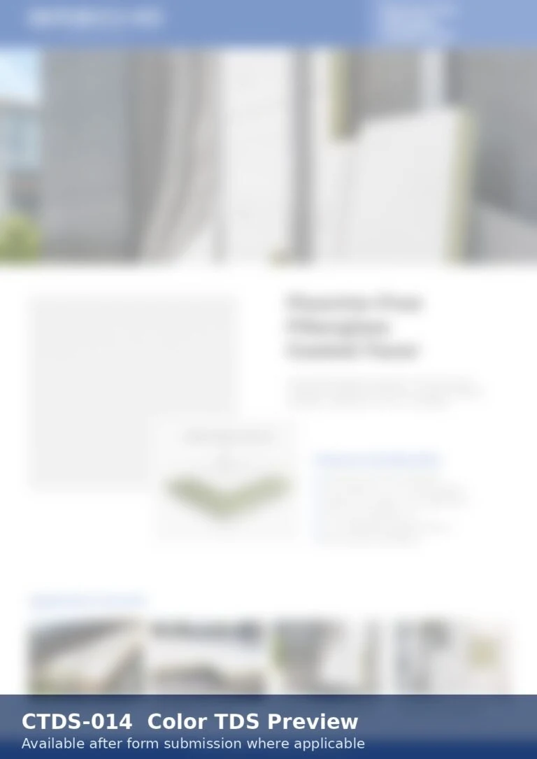 Blurred public preview of CTDS-014 fluorine free fiberglass coated facer.